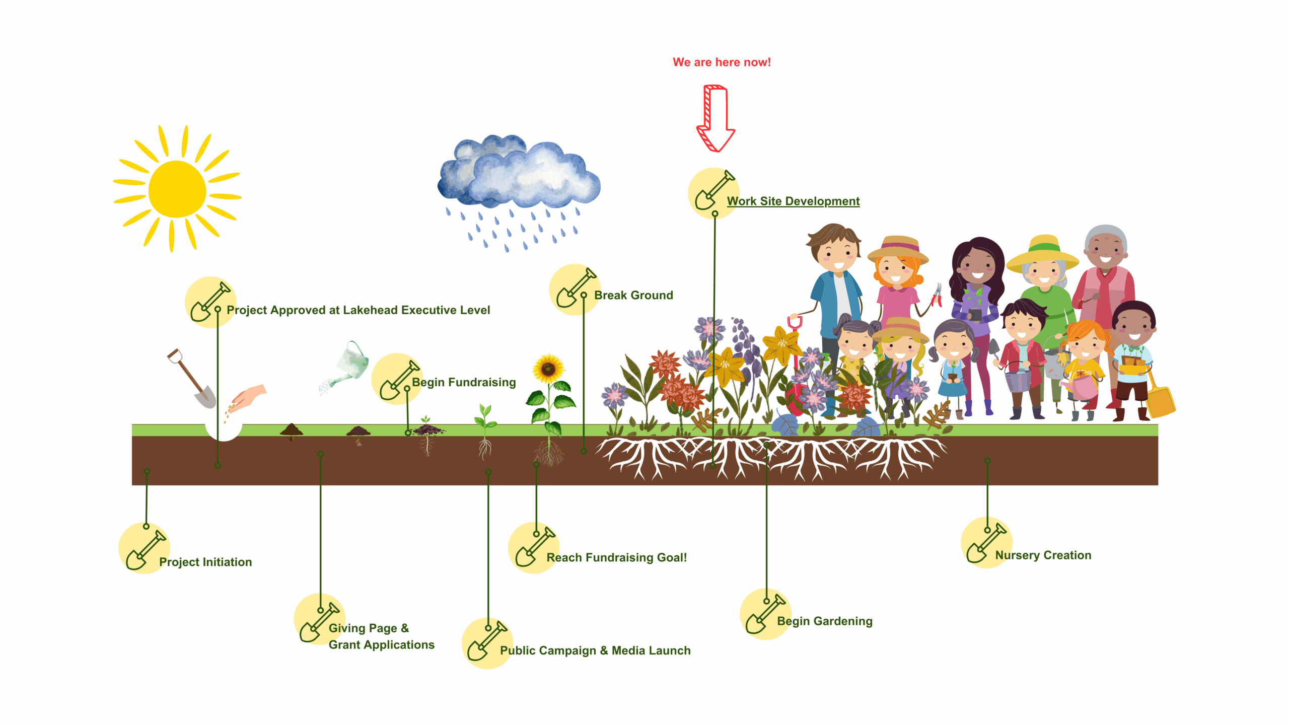 dementia garden timeline graphic